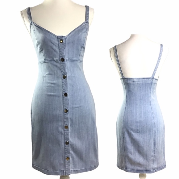 iris Dresses & Skirts - Denim T-Strap Dress